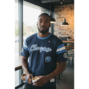 NWT Champion Football Jersey  Color: Navy Blue  Size: Large